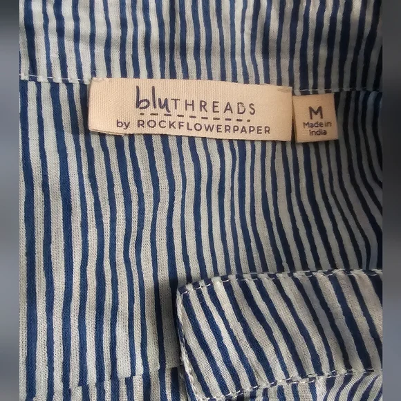 Rock Flower Paper Suri Navy Recycled Cotton Shirt Long Dress - Picture 7 of 9